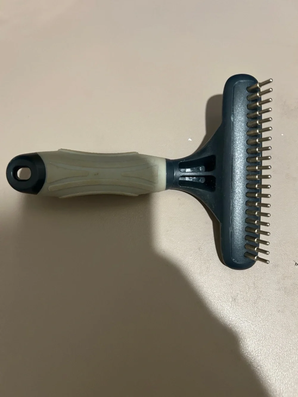Dog Grooming Dematting Rake - Gray Handle, Dark Teal Head